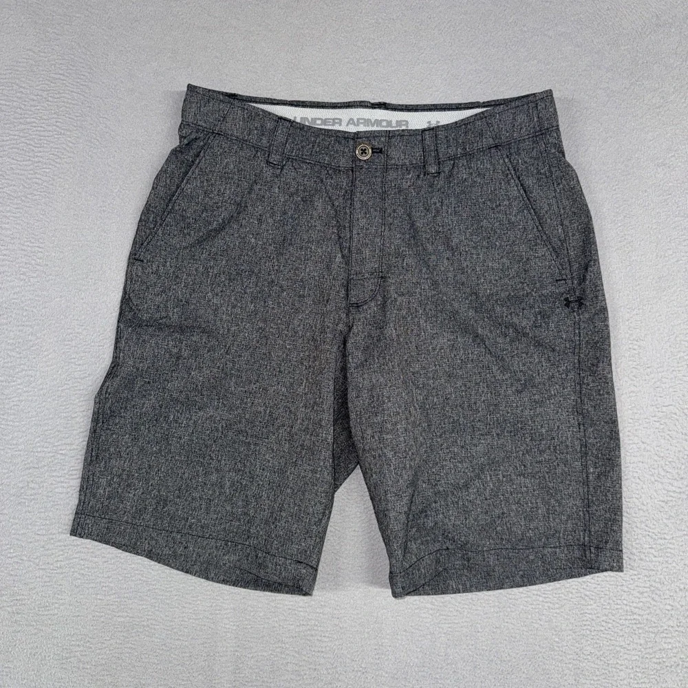Under Armour Shorts Mens 34 (Fits 32) Grey Match Play Heatgear Loose Fit Vented